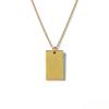 Custom Necklace Personalized Trendy Gold Stainless Steel Lasering & Engraved Geometric Pendant Necklace Women Valentine's Mother