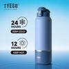 Tyeso 1500ML Large Capacity Vacuum Flasks Water Bottle Travel Mug with Handle Leak-Proof Lid for Outdoor Sports Hiking Drinkware