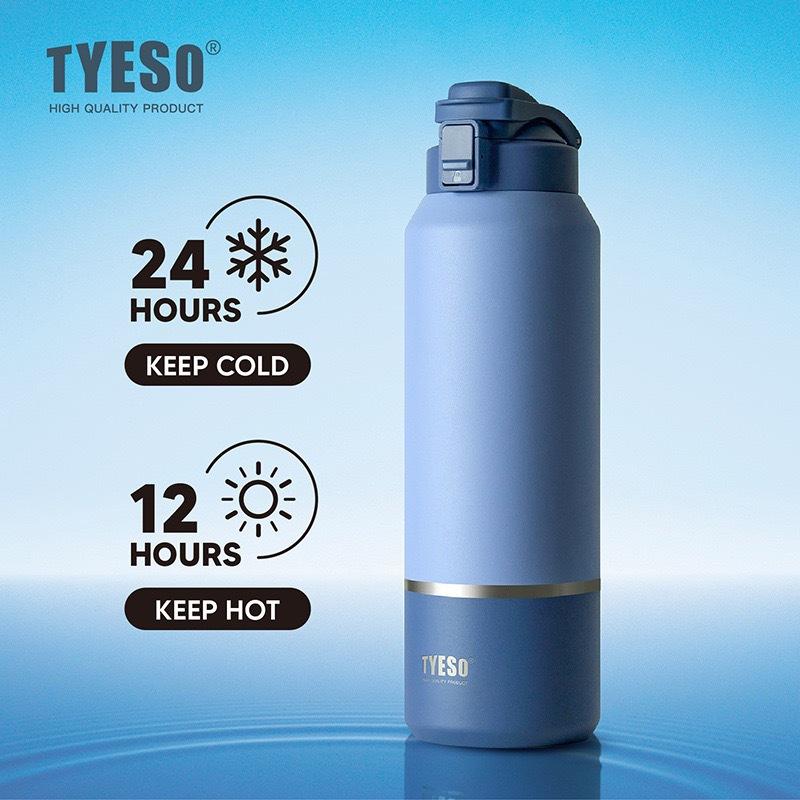 Tyeso 1500ML Large Capacity Vacuum Flasks Water Bottle Travel Mug with Handle Leak-Proof Lid for Outdoor Sports Hiking Drinkware