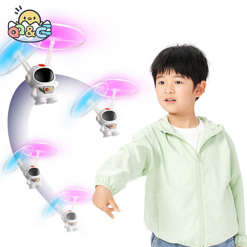 Non-Toxic Flying Robot Astronaut Toy Aircraft High-Tech Hand-Controlled Drone Interactive Dual Wings With Lights Outdoor Gifts For Kids