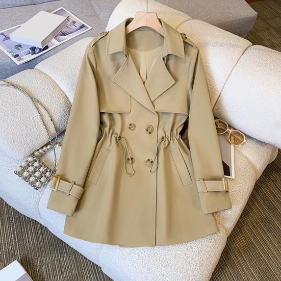 Зимняя женская куртка с длинными рукавами, эластичным шнурком на талии, карманами, ветровка, двубортное пальто средней длины