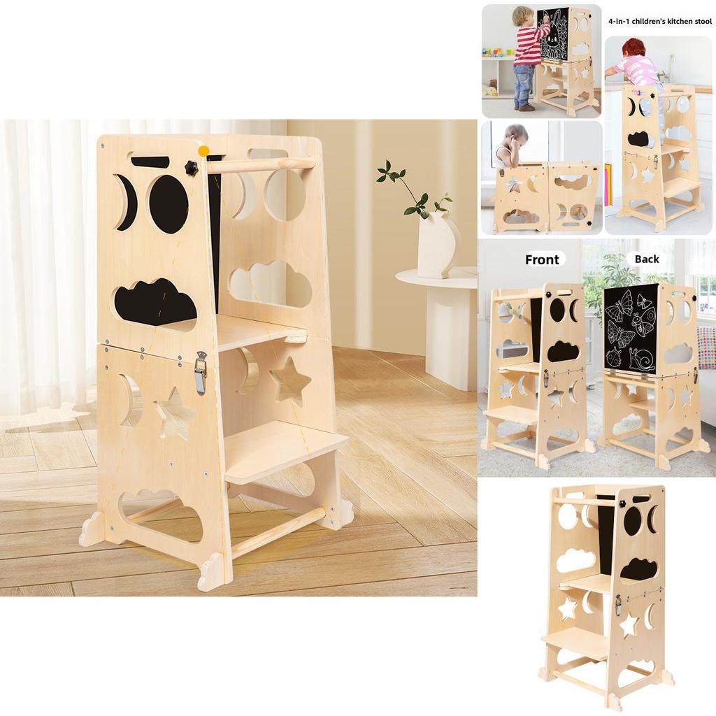 Детская складная кухонная подставка-лесенка с дизайном для творческой игры и раннего обучения
