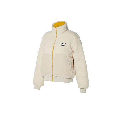 Короткая двусторонняя куртка из овчины с воротником-стойкой Женские куртки Белый 929815-02