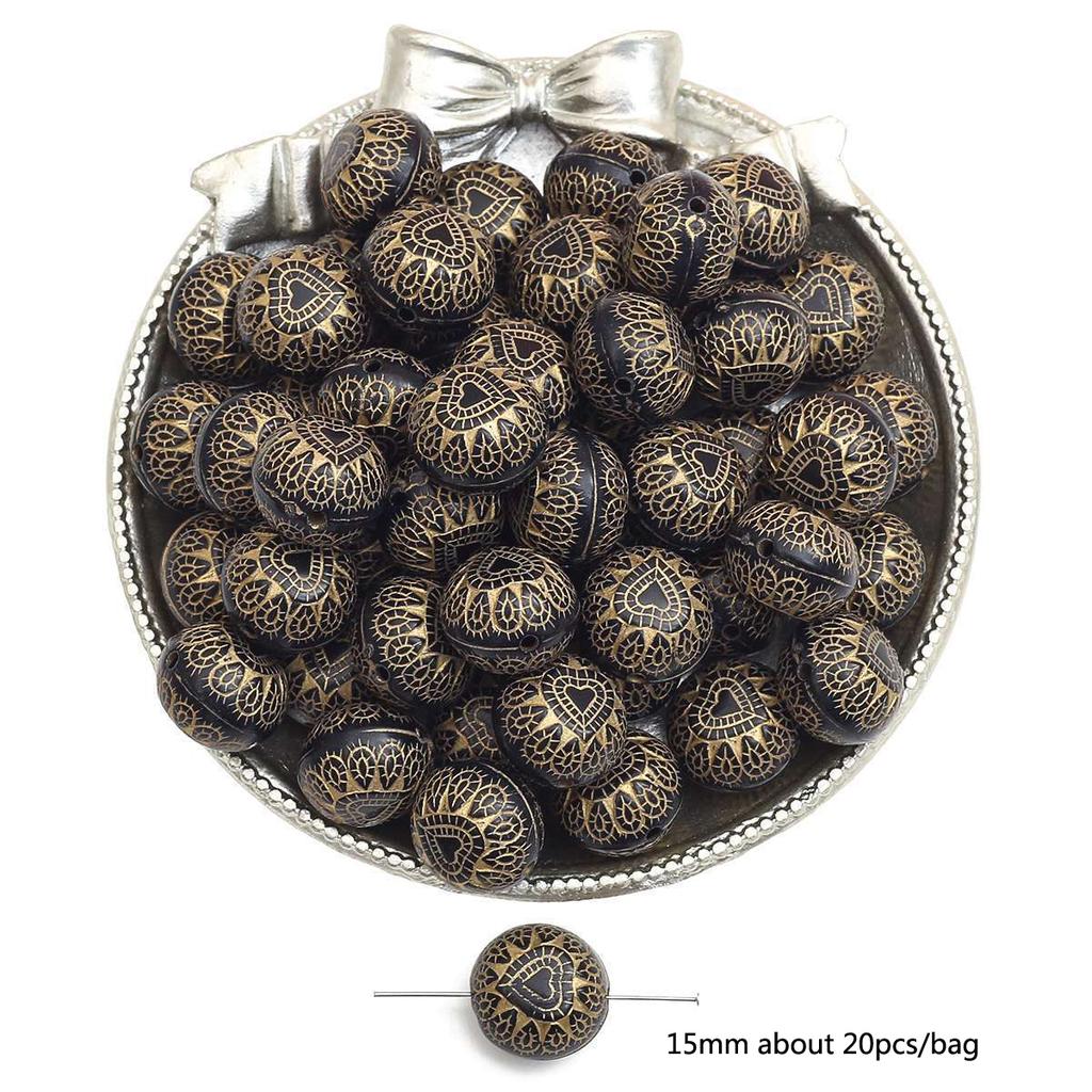 Бусины для браслета ручной работы, акриловые французские винтажные золотые плоские бусины, круглые бусины, украшения ручной работы, браслет, ожерелье, кулон, телефонная цепочка, аксессуары