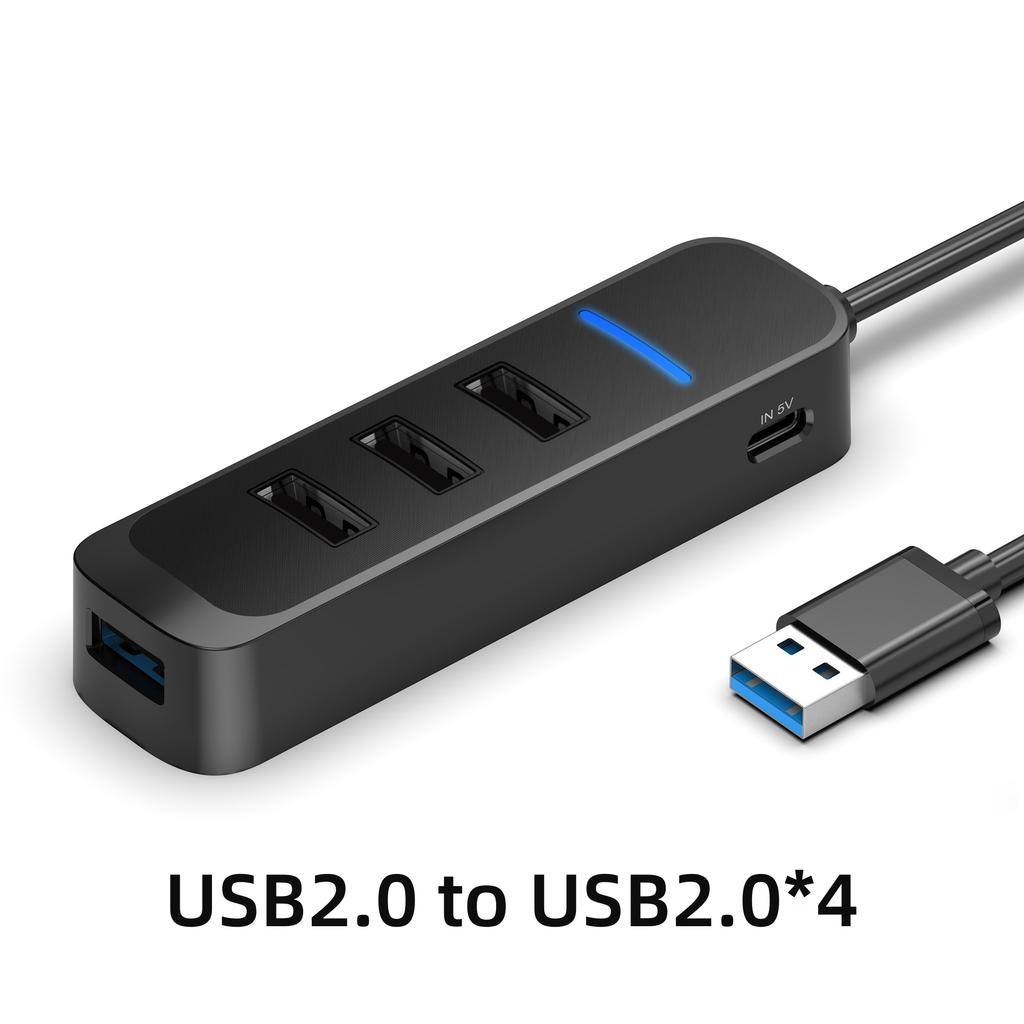 4 Ports USB 3.0 Hub With Power Adapter Multi USB Splitter Hub For Computer Accessories Multiple Expander USB2.0 Type C HUB