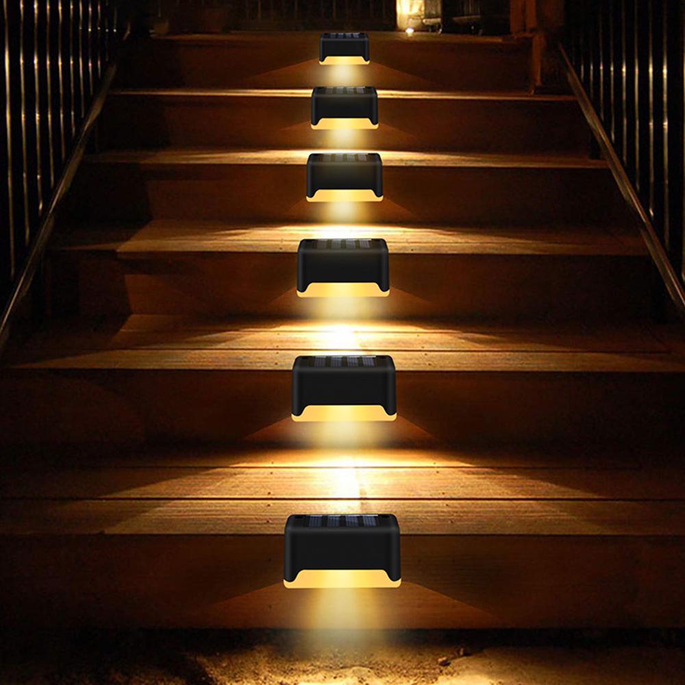 Solar Outdoor Waterproof Garden Stairs Fence Warm Light Road Stud Lamp for Garden Landscape Street Pathway