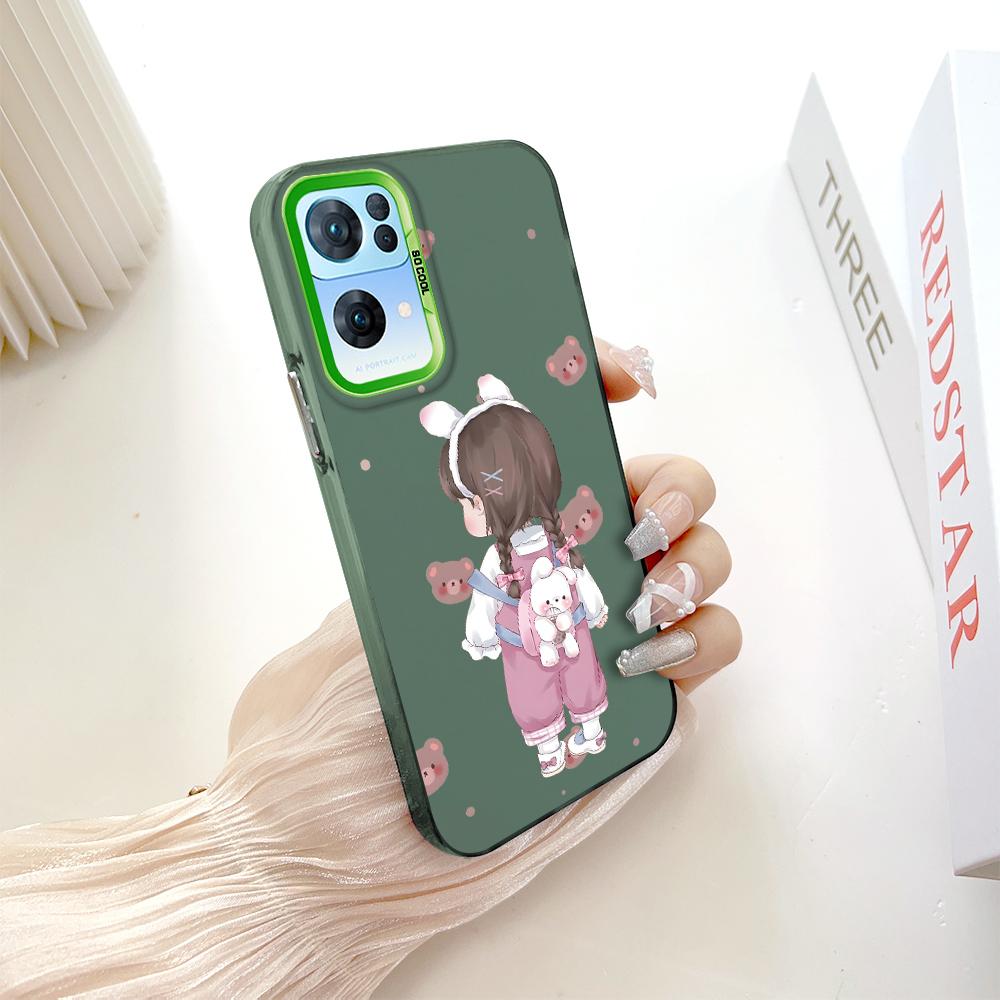 Окрашенный узор, цветной серебристый, двухсторонний, жесткий, противоударный чехол для телефона с защитой от падений для OnePlus OPPO Reno Realme