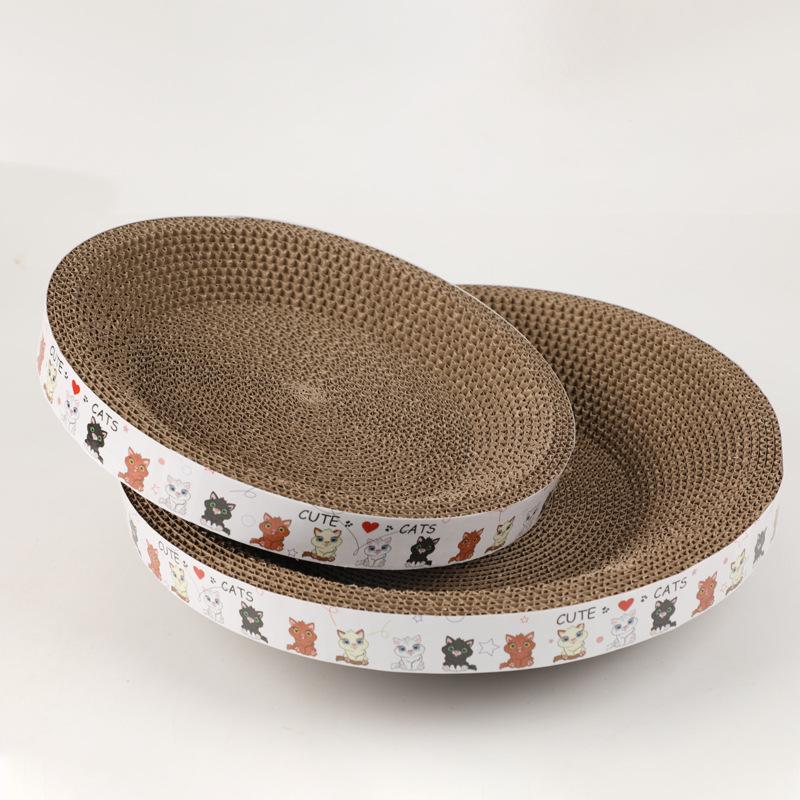 Круглая когтеточка Устойчивая к царапинам Игрушки для кошек Товары для кошек Тип миски Доска-когтеточка в виде лапы Кошачье гнездо