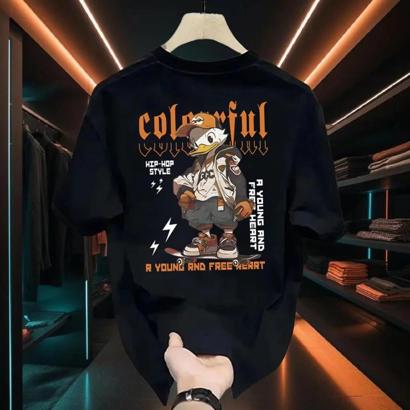 Футболка с коротким рукавом для мужчин, летняя, тонкий круглый вырез, чистый хлопок, футболки с принтом Harajuku Redtube Jojo Bizarre Adventure