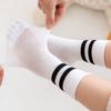 Children's Mesh Socks Summer Thin Pure Cotton Medium Tube Socks Boys Girls College Fashion Socks Baby Black White Striped Socks