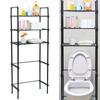 3 Tiers Over The Toilet Storage Metal Bathroom Shelves Space Saver Freestanding Above Over Toilet Storage Organizer for Bathroom