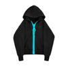 Color Block Zip Up Hoodie Casual Loose Fit Unisex Streetwear Sweatshirt