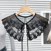 Fashion Ladies Blouse Detachable False Collar Floral Lace Embroidered Shawl Leisure Decoration Capelet