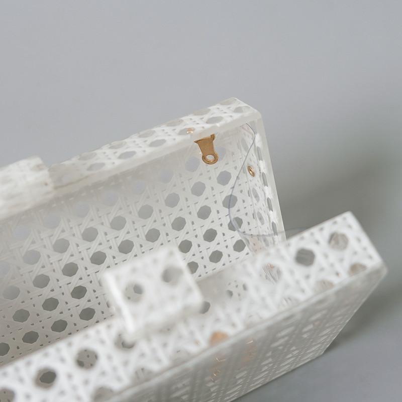 Новые модные сумки, модные женские сумки, белые однотонные акриловые сумки из ротанга, роскошная вечерняя вечерняя сумка, женская повседневная милая сумка-клатч в коробке