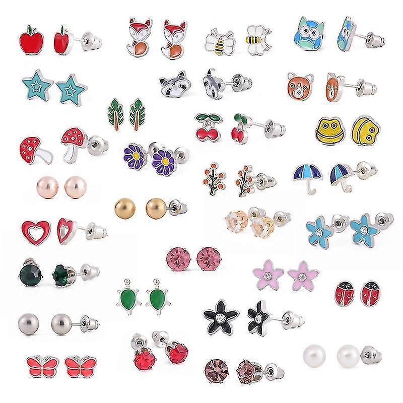 Hypoallergenic Earrings For Girls Sensitive Ears With Stainless Steel Stud Earrings - Various Cute Stud Earrings For Teen Girls Ladies 30 Pairs