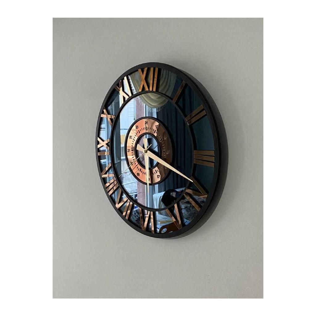 Glass Mirror Wall Clock Roman Numeral 40cm (note Plexy)