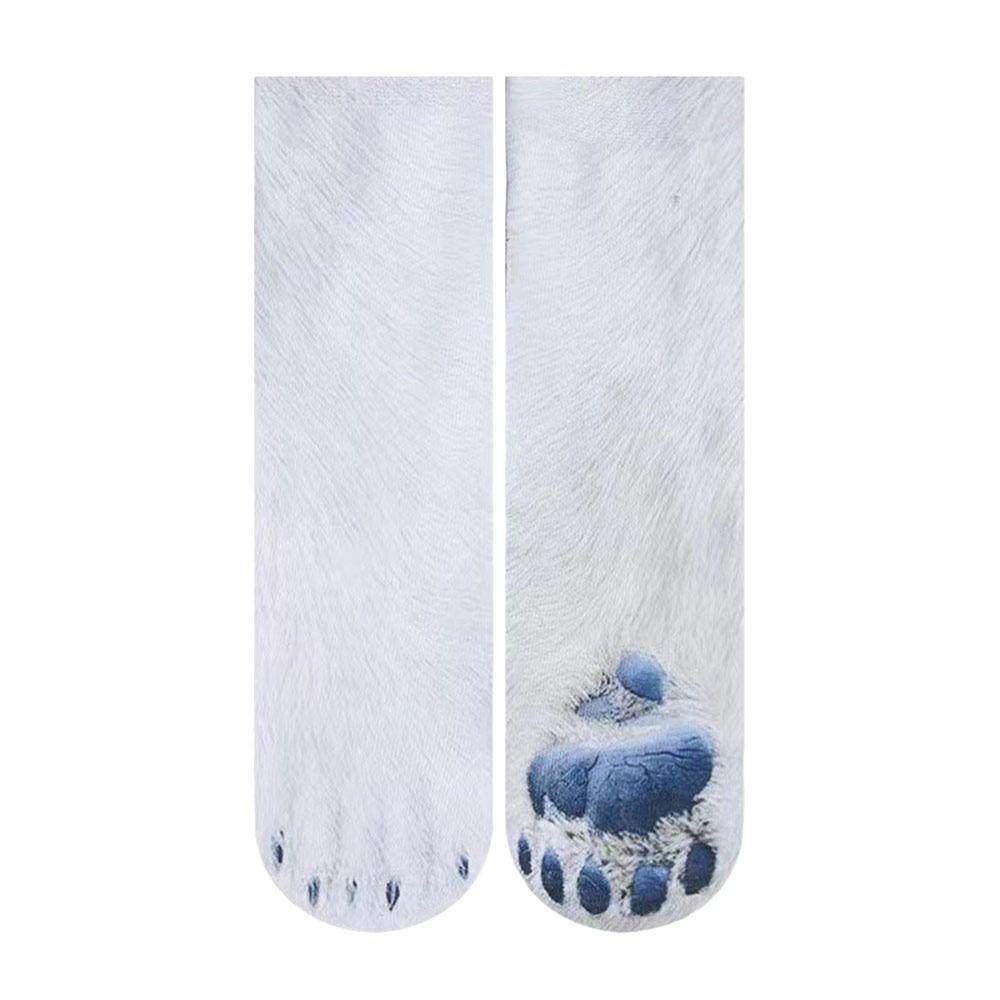 Breathable 3D Print Animal Paw Socks Cotton Dog Tiger Paw Socks Funny Novelty Stocking  Unisex