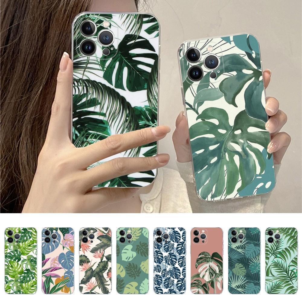 Чехол для телефона с листьями Монстеры, зеленый, для IPhone 14 11 12 13 Mini Pro XS Max, чехол 6 7 8 Plus X XR SE 2020 Funda Shell