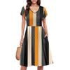 Womens Summer Dress Short Sleeve V Neck Short Dresses Fashion Casual Flowy A Line Swing Sundress With Pocket