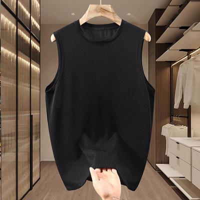 Большие размеры 5XL-11XL свободная футболка без рукавов для мужчин летние топы черная повседневная футболка летняя одежда