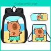 Детский рюкзак капибара и пенал с легким дизайном для школы и однодневных поездок