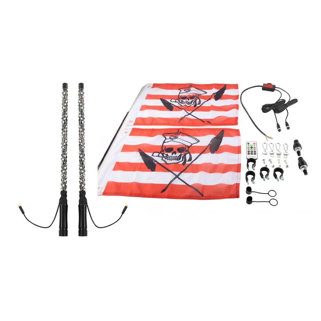 RGB LED Whip Light with Flag APP Control 300 Patterns 366 Modes 12V for UTV ATV Off Road Vehicle