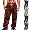 Мужские осенние вельветовые повседневные брюки с дышащими широкими штанинами и множеством карманов, прямые брюки