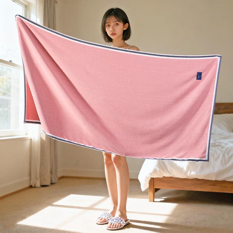 Luxury Yarn-Dyed Jacquard Cotton Bath Towel - Soft, Absorbent, Thick, and Large