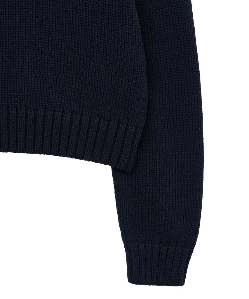 NOIRER FOR WOMAN Heavy Cotton Crop Knit (Navy)