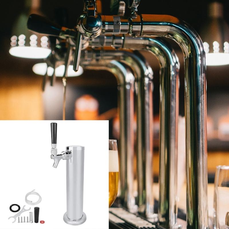 Preassembled Commercial Beverage Dispensing Column, Spring-Actuated Tap, Long- PVC Hose for Home Pubs