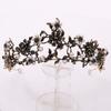 Flower Inlaid Black Diamond Pearl Baroque Bridal Crown Korean Wedding and Birthday Headband Headband Accessories