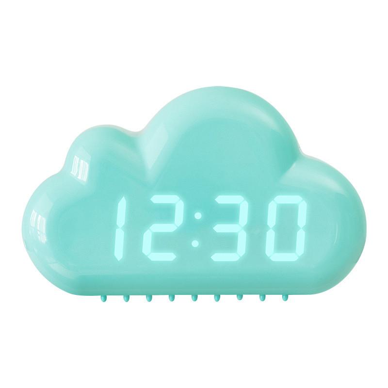 Cloud Shape Electronic Alarm Clock With Led Display And Sleep Timer Suitable For Kids And Teens