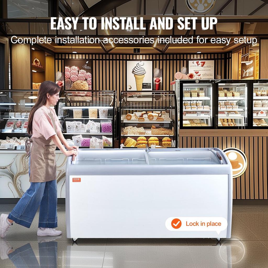 460 L Commercial Ice Cream Display Case Gelato Dipping Freezer Cabinet
