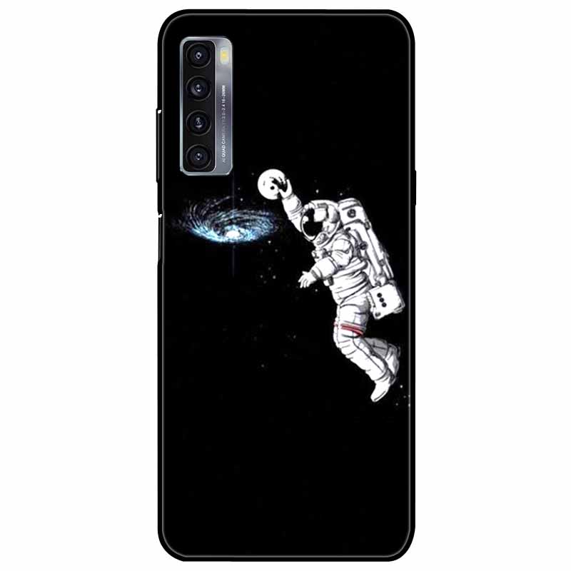 For TCL 20L Plus Case 20L+ Silicone Soft Shockproof TPU Back Cover for TCL 20S 20L Case Black Bumper Painted Funda TCL20S Capa