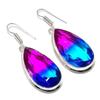 Bi-Color Tourmaline Gemstone 925 Sterling Silver Jewelry Earring 1.97"