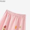 ZANZEA Women Casual Elastic Waist Loose Summer Floral Skirts