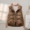 МОДА Белый утиный пуховый жилет короткий зима 2024 новый корейский вариант маленький жилет жилет одежда
