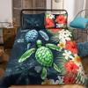 Three-Piece Digital Printing Kit 3D Sea Turtle Marine Animal Quilt Cover Bedding