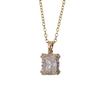 Simple Square Zirconia Pendant Necklaces for Women Stainless Steel Jewelry Party Accessories