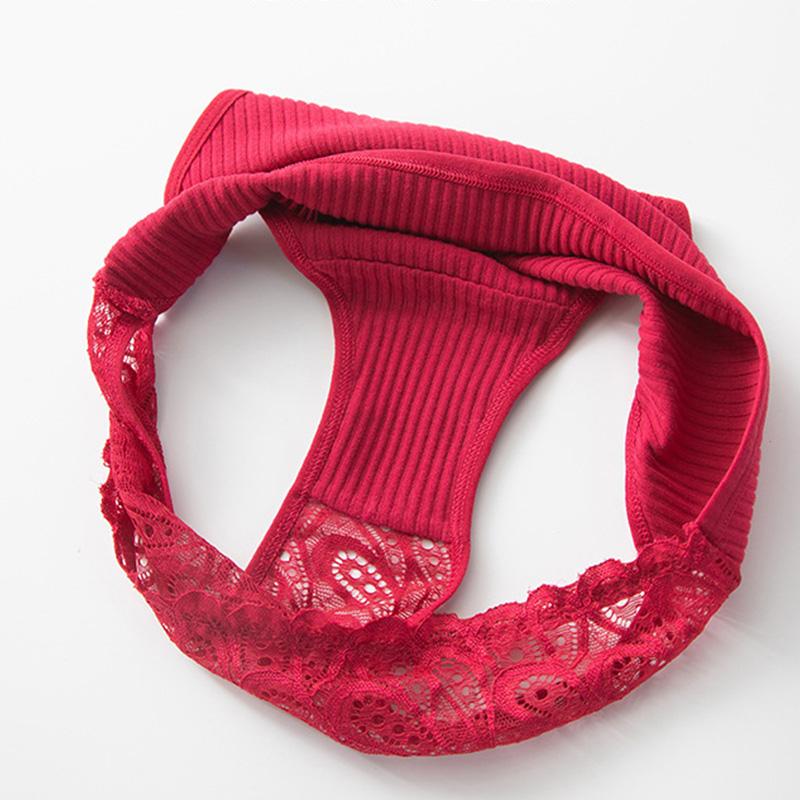 1Pc Red Breathable Triangle Pants Cotton Cotton Crotch Lace Embroidered Pink Low Waist Ladies Underwear Lace White