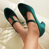 Women's High-heeled Single Shoes Spring and Summer New Solid-color Thick-heeled Suede Large-size Four-season Shoes
