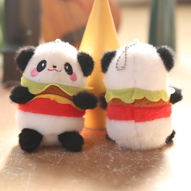 Милый гамбургер, кулон панда, плюшевая игрушка, кукла, сумка, подвеска, брелок, тряпичная кукла