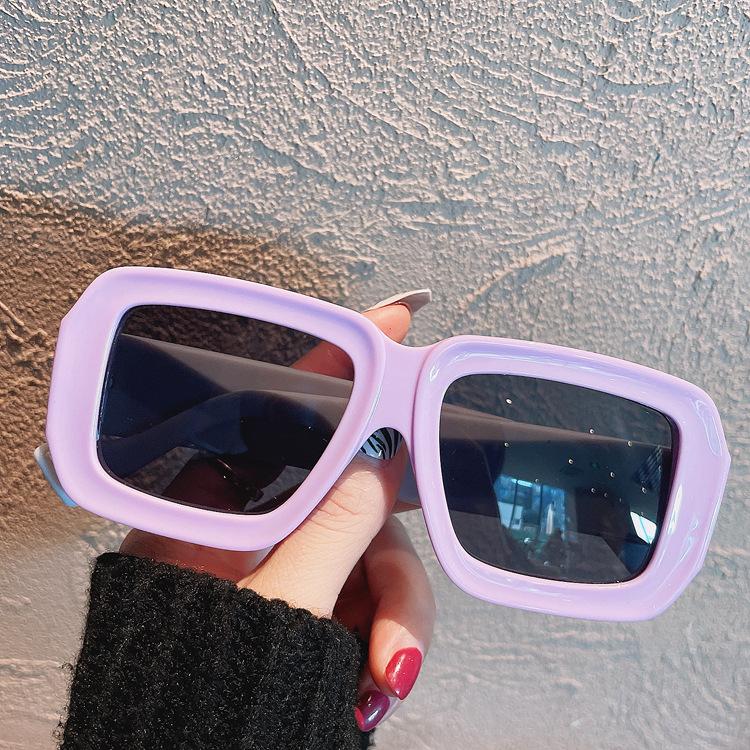 Fashion Purple Square Oversized Sunglasses Women Luxury Designer Big Frame Thick Sun Glasses For Men Shades Travel Goggle