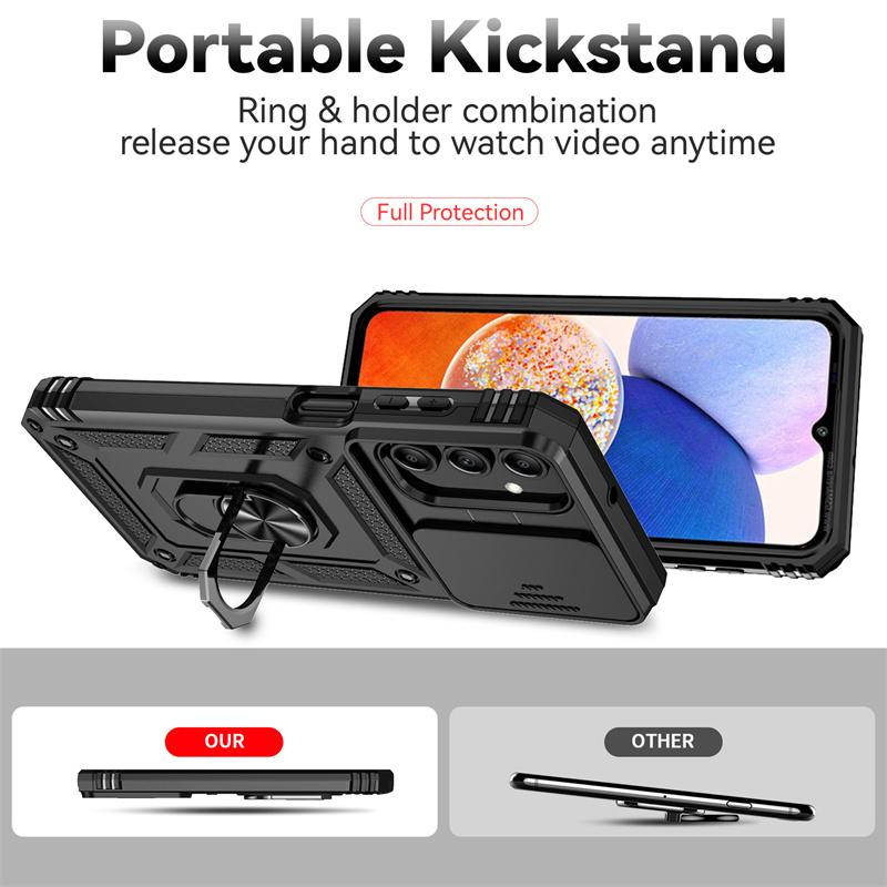 Для Samsung Galaxy A55 чехол Slide Lens Camera Peotection Armor Phone Case для GalaxyA55 A55 A 55 Автомобильный магнитный держатель кольцо крышка