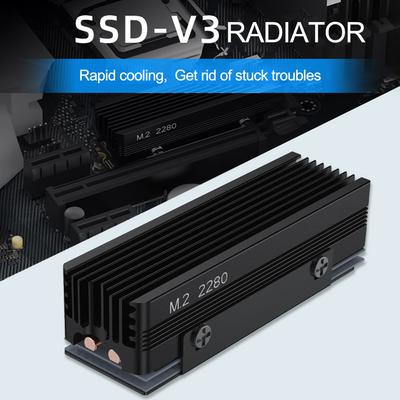 Радиатор M.2 SSD с термопрокладкой из силикона, 2 медные тепловые трубки, радиатор твердотельного накопителя для M.2 NVMe 2280 SSD