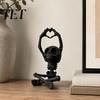 Desktop Figurine for Halloween Heart-Matching Skull Ornament, 3D Printed Skeleton Statue, Gothic Artistic Sculpture Compact Size Home Bookshelf