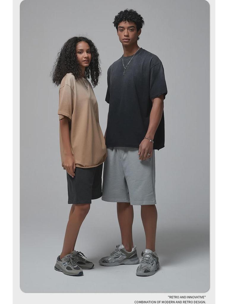 ARTIE Men's Niche Trend Spray-Dye Distressed Short Sleeve T-shirt - 2024 Spring/Summer Collection