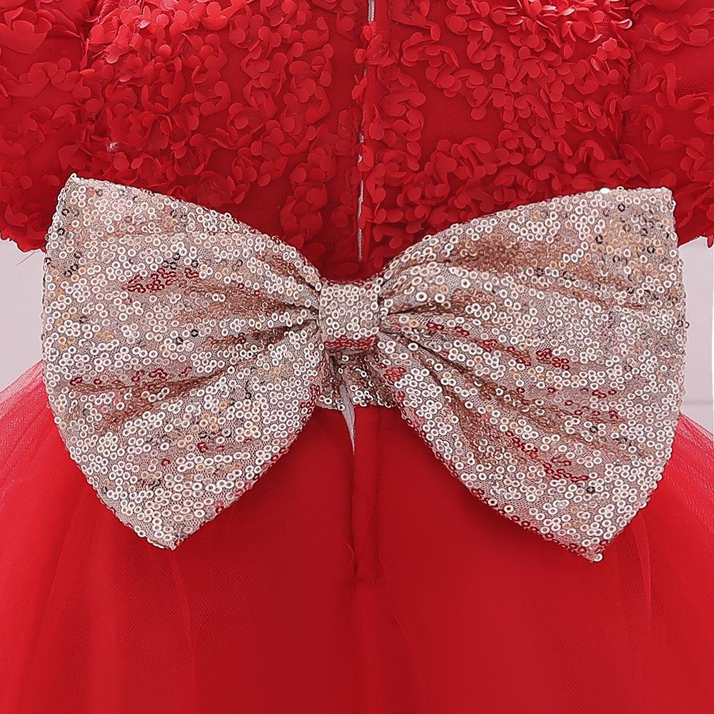 Платье-пачка с цветочным узором для девочек, зимняя одежда, детское платье принцессы на Рождество, день рождения, платья, детский костюм-пачка из бисера