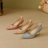 Розовые свадебные туфли женские новые высококлассные китайские свадебные туфли Сюхэ на высоком каблуке, не устают при тостах, хрустальные туфли-лодочки