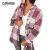 Весенне-осенняя женская куртка, клетчатая рубашка, женская повседневная куртка на пуговицах с карманами